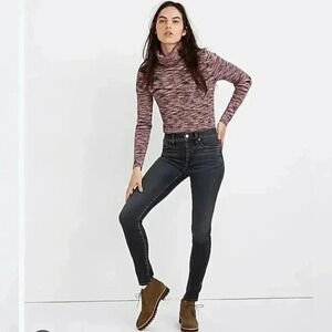 Madewell 9 inch midrise skinny 5 pocket trendy stylish clarksville wash jeans 28